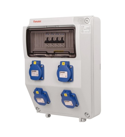 FAMATEL v360-6kA - ZSF40000000.0 /3958 zásuvková skříň IP54 jištěná bez chrániče v360-6kA