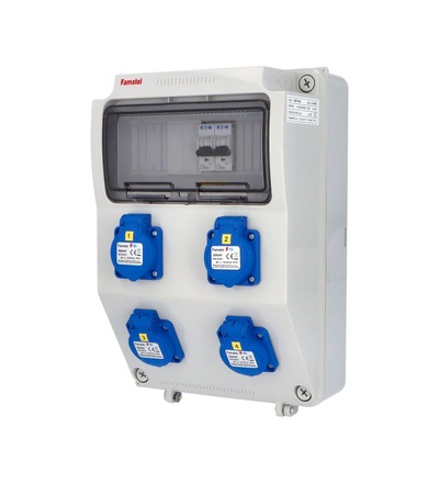 FAMATEL v3601-6kA - ZSF40000000.0 /3958 zásuvková skříň IP54 jištěná bez chrániče v3601-6kA