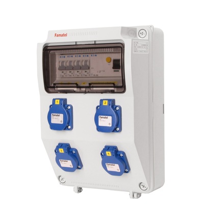 FAMATEL v365 - ZSF40000000.1 /3958 zásuvková skříň IP54 jištěná s chráničem 40/4/003 v365