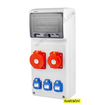 FAMATEL v450-6kA - ZSF30101000.0 /3951 zásuvková skříň IP44 jištěná bez chrániče v450-6kA