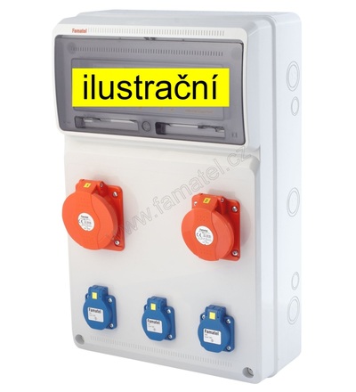 FAMATEL v465-6kA - ZSF30200000.1 /3952 zásuvková skříň IP44 jištěná s chráničem 40/4/003 v465-6kA