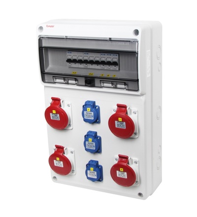 FAMATEL v490-6kA - ZSF30400000.0 /3952 zásuvková skříň IP44 jištěná bez chrániče v490-6kA