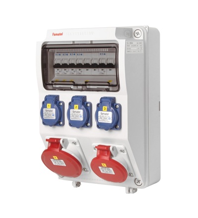 FAMATEL v506-6kA - ZSF30101000.0 /3958 zásuvková skříň IP44 jištěná bez chrániče v506-6kA