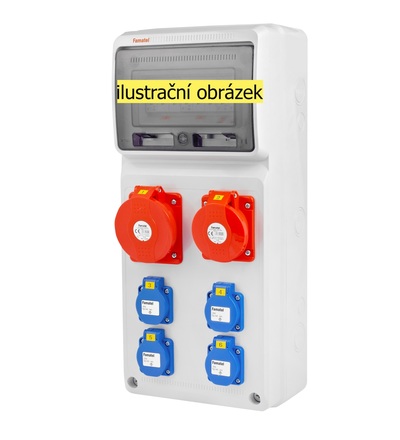 FAMATEL v635 - ZSF40200000.0 /3951 zásuvková skříň IP44 jištěná bez chrániče v635