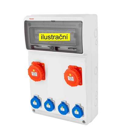 FAMATEL v6406-6kA - ZSF40200000.1 /3952 zásuvková skříň IP65 jištěná s chráničem 40/4/003 v6406-6kA