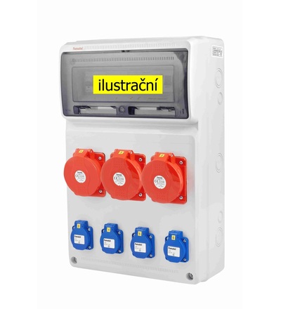 FAMATEL v650 - ZSF40201000.1 /3952 zásuvková skříň IP44 jištěná s chráničem 40/4/003 v650