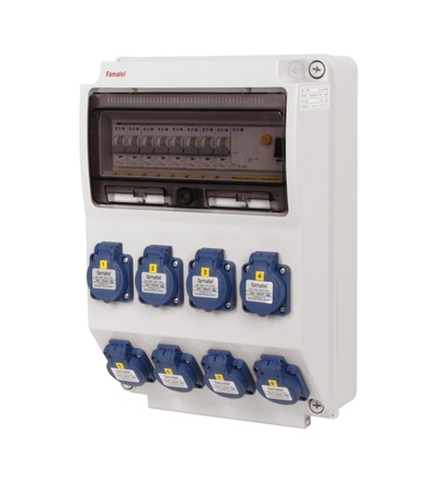 FAMATEL v704 - ZSF80000000.1 /3959 zásuvková skříň IP54 jištěná s chráničem 40/4/003 v704