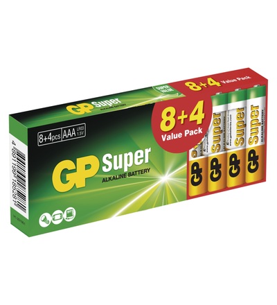 Alkalická baterie GP Super AAA (LR03) B1310T