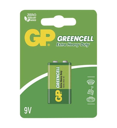 Zinková baterie GP Greencell 9V (6F22) B1251