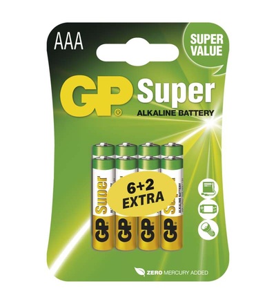 Alkalická baterie GP Super AAA (LR03) B13118