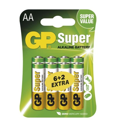 Alkalická baterie GP Super AA (LR6) B13218