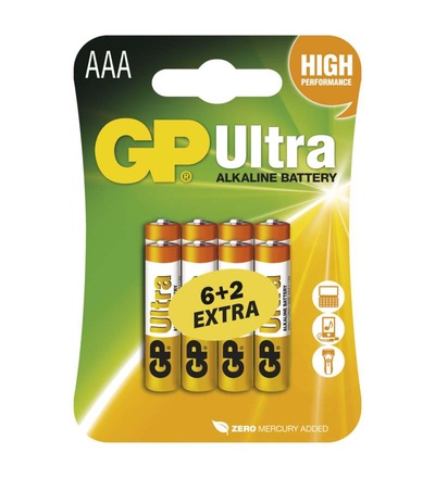 Alkalická baterie GP Ultra AAA (LR03) B19118