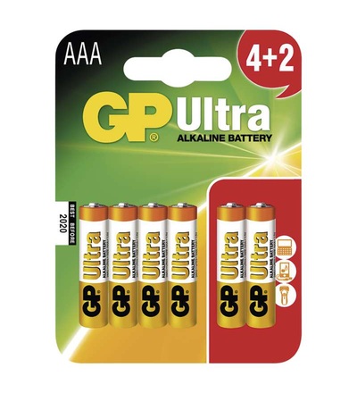 Alkalická baterie GP Ultra AAA (LR03) B1911MM