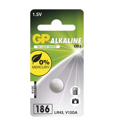 Alkalická knoflíková baterie GP 186F (LR43) B13861