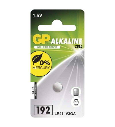 Alkalická knoflíková baterie GP 192F (LR41) B13921