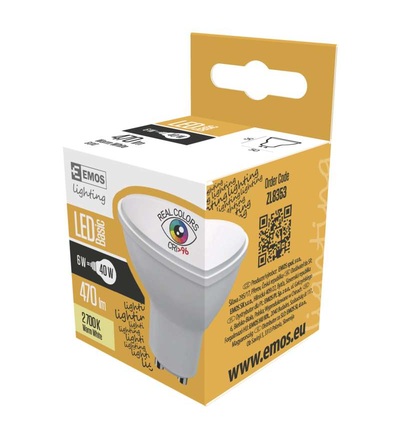 EMOS LED žárovka Classic MR16 6W GU10 Ra96 teplá bílá ZL8353