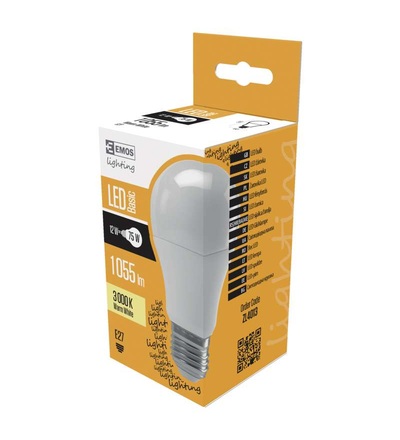 EMOS LED žárovka Basic A60 12W E27 teplá bílá ZL4013