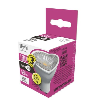 EMOS LED žárovka Premium MR16 6,3W GU10 neutrální bílá ZL4780