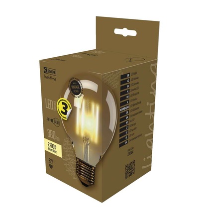 EMOS LED žárovka Vintage G95 4W E27 teplá bílá+ Z74304