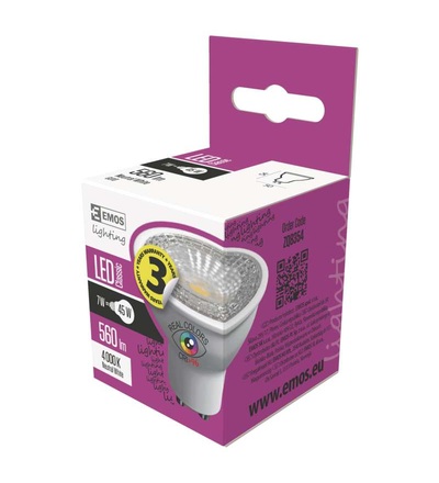 EMOS LED žárovka Classic MR16 7W GU10 neutrální bílá Ra96 ZQ8354