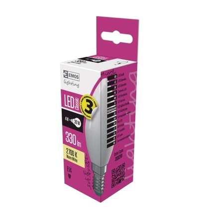 EMOS LED žárovka Classic Candle 4W E14 teplá bílá ZQ3210