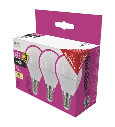 EMOS LED žárovka Classic Mini Globe 6W E14 teplá bílá ZQ1220.3