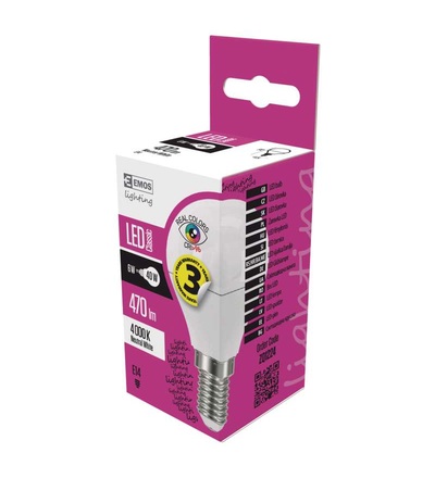 EMOS LED žárovka Classic Mini Globe 6W E14 neutrální bílá Ra96 ZQ1224