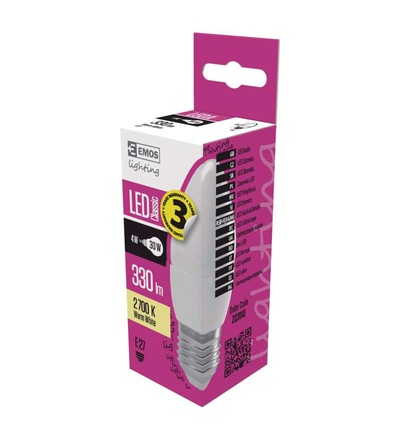EMOS LED žárovka Classic Candle 4W E27 teplá bílá ZQ3110