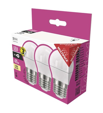 EMOS LED žárovka Classic Mini Globe 6W E27 teplá bílá ZQ1120.3
