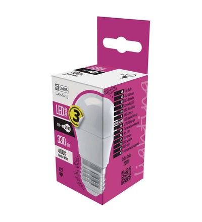 EMOS LED žárovka Classic Mini Globe 4W E27 neutrální bílá ZQ1111