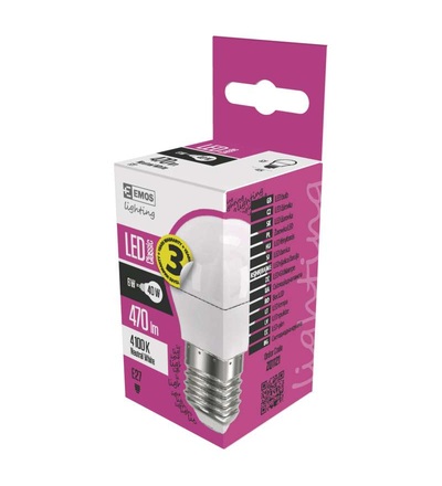 EMOS LED žárovka Classic Mini Globe 6W E27 neutrální bílá ZQ1121