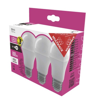 EMOS LED žárovka Classic A60 9W E27 neutrální bílá ZQ5141.3