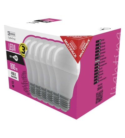 EMOS LED žárovka Classic A60 9W E27 neutrální bílá ZQ5141.6