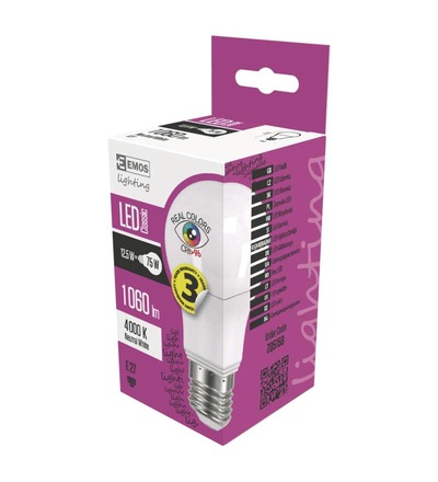 EMOS LED žárovka Classic A60 12,5W E27 neutrální bílá Ra96 ZQ5158
