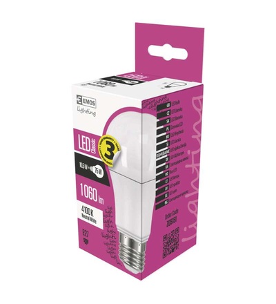 EMOS LED žárovka Classic A60 10,5W E27 neutrální bílá ZQ5151