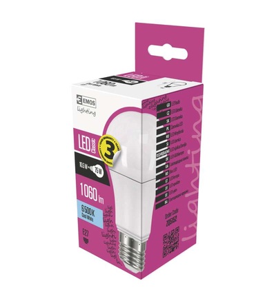 EMOS LED žárovka Classic A60 10,5W E27 studená bílá ZQ5152