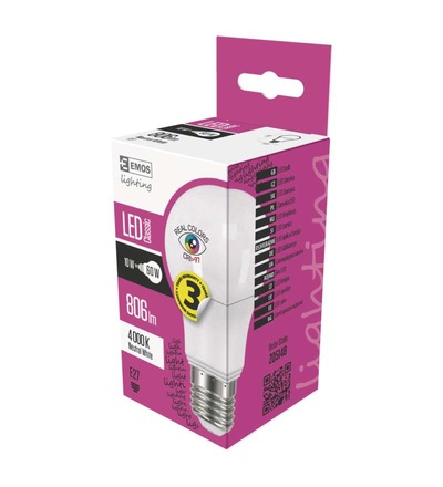 EMOS LED žárovka Classic A60 10W E27 neutrální bílá Ra95 ZQ5148