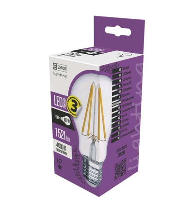 EMOS LED žárovka Filament A60 A++ 11W E27 neutrální bílá Z74283