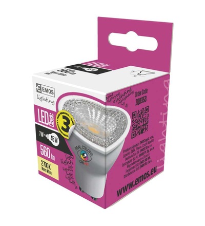 EMOS LED žárovka Classic MR16 7W GU10 teplá bílá Ra96 ZQ8353