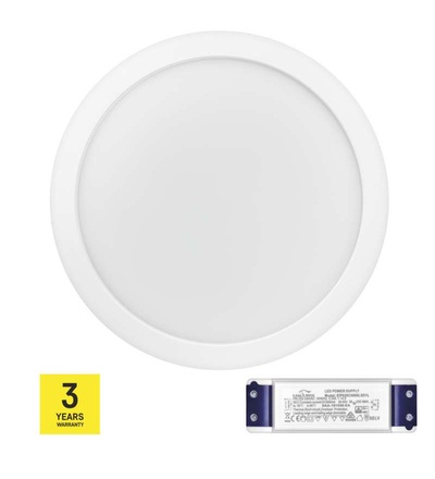 EMOS LED panel TRIAK 300mm, kruhový přisazený bílý, 24W teplá b. ZM5151T