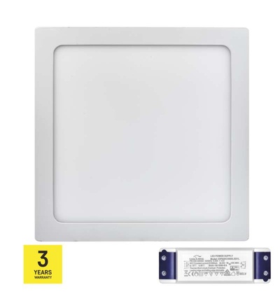 EMOS LED panel TRIAK 300×300, čtvercový přisazený bílý, 24W n. b. ZM6152T