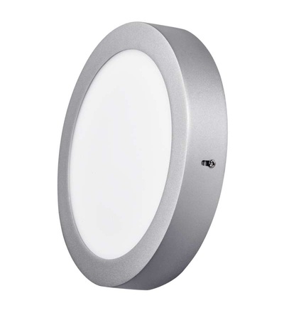EMOS LED panel 224mm, kruhový přisazený stříbrný, 18W neutr. bílá ZM5242
