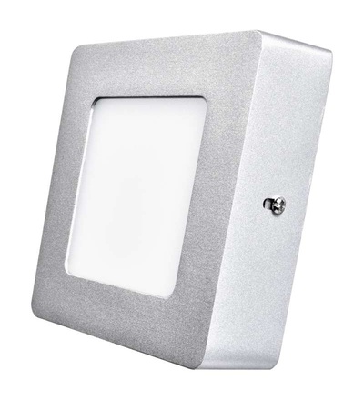 EMOS LED panel 120×120, čtvercový přisazený stříbrný, 6W neutr.b. ZM6222