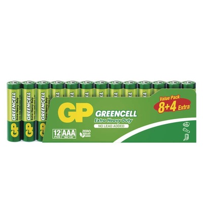 Zinková baterie GP Greencell AAA (R03) B1210F