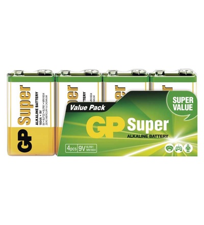 Alkalická baterie GP Super 9V (6LF22) B13504