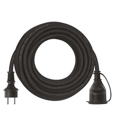 Venkovní prodlužovací kabel 10 m / 1 zásuvka / černý / guma-neopren / 230 V / 1,5 mm2 P01710