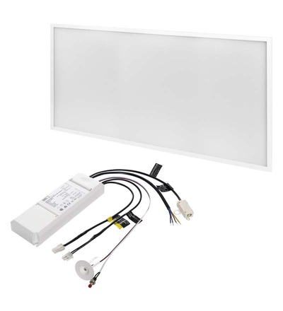 LED panel 30×60, obdélníkový vestavný bílý, 18W neutrální bílá, Emergency ZR2212E