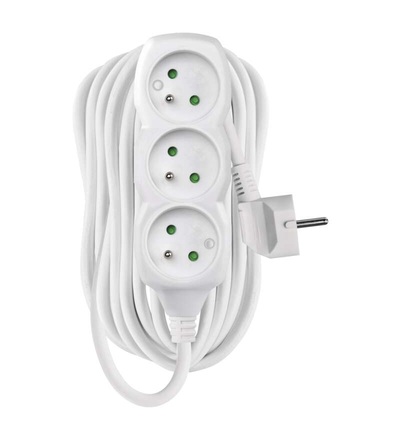 Prodlužovací kabel 10 m / 3 zásuvky / bílý / PVC / 1 mm2 P0310