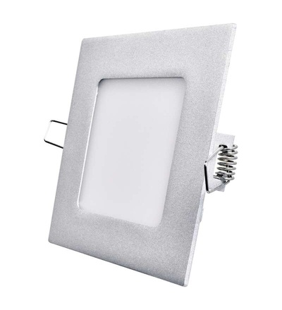 LED vestavné svítidlo PROFI, čtvercové, stříbrné, 6W neutrální bílá ZD2222