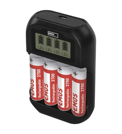 Nabíječka baterií EMOS BCN-41D + 4AA 2700 N9331
